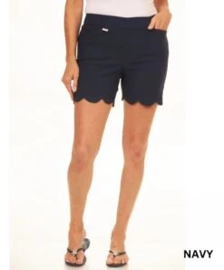 Women's Scallop Hem Shorts -Skechers Store 23446 NAVY l
