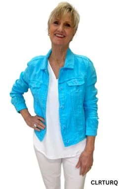 Lulu B Linen Jacket -Skechers Store 25858 CLRTURQ l
