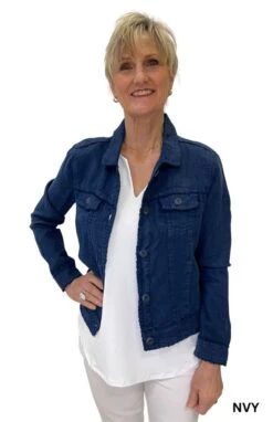 Lulu B Linen Jacket -Skechers Store 25858 NVY l