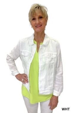 Lulu B Linen Jacket -Skechers Store 25858 WHT l