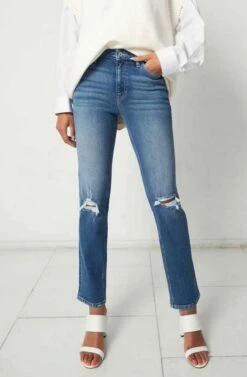 High Rise Slim Straight Jeans