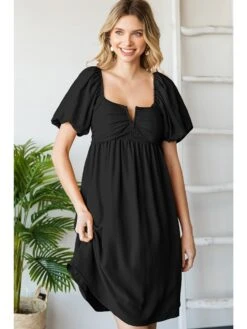 Short Puff Sleeve Dress