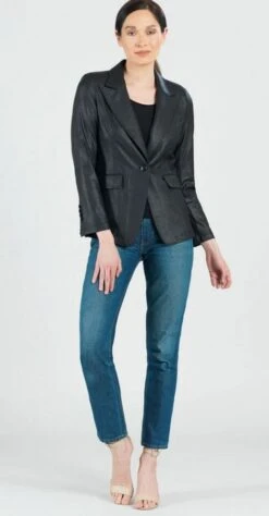 Liquid Leather Blazer