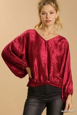 Animal Print Top -Skechers Store 31413 BRGNDY l