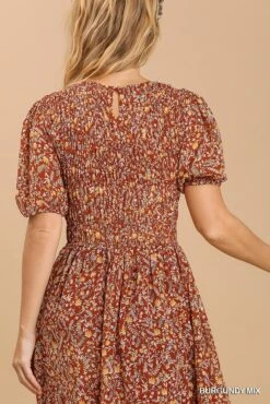 Mixed Print Dress -Skechers Store 31488 BURGMIX l