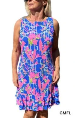 Sleeveless Ruffle Dress Print 7 Sleeveless Ruffle Dress Print -Skechers Store 32200 GMFL l
