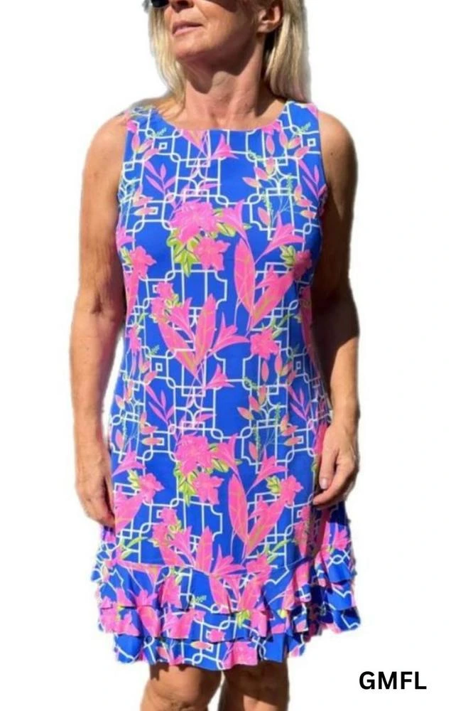 Sleeveless Ruffle Dress Print 3 Sleeveless Ruffle Dress Print - Image 3