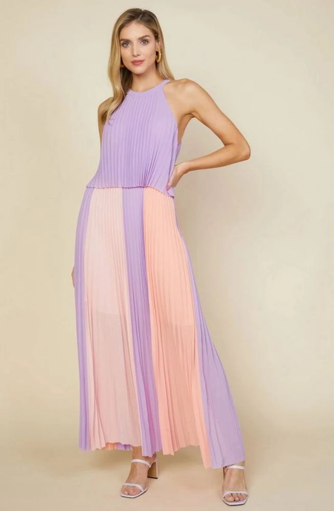 Pleated Halter Maxi Dress 1 Pleated Halter Maxi Dress