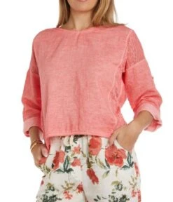 Linen Tee -Skechers Store 32440 CORAL l