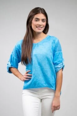 Linen Tee -Skechers Store 32440 TURQ l