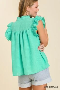 Ruffle Sleeve Top 7 Ruffle Sleeve Top -Skechers Store 32600 UMGEMRLD l