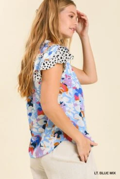 Mixed Floral Top -Skechers Store 32603 LTBLUEMIX l