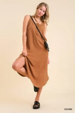 Hi Lo Midi Dress 5 Hi Lo Midi Dress -Skechers Store 32646 OCHRE l