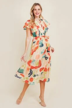 Print Midi Dress Xs
