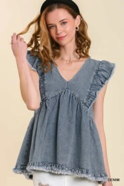 Denim Babydoll Top