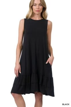 Sleeveless Ruffle Hem Dress