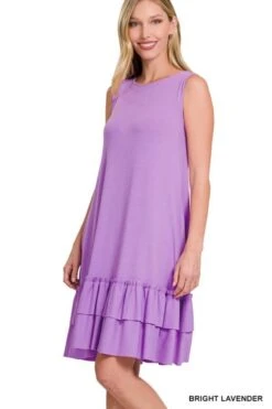 Sleeveless Ruffle Hem Dress 7 Sleeveless Ruffle Hem Dress -Skechers Store 32843 LVDR l