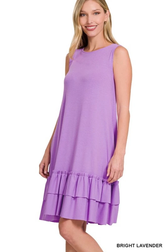Sleeveless Ruffle Hem Dress 4 Sleeveless Ruffle Hem Dress - Image 4