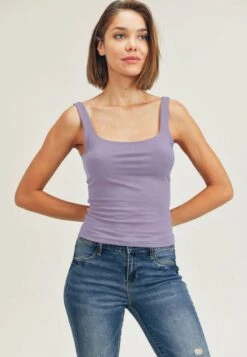 Square Neck Tank -Skechers Store 32985 LILAC l