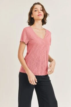Scoop Neck Tee -Skechers Store 32999 SEACORAL l